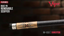 Load and play video in Gallery viewer, Viper Sinister Black and White Wrap with Brown Stain Billiard/Pool Cue Stick
