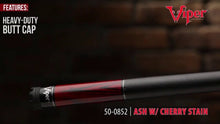 Load and play video in Gallery viewer, Viper Elementals Ashwood Cherry Stain Billiard/Pool Cue Stick
