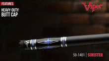 Load and play video in Gallery viewer, Viper Sinister Black Faux Leather Wrap Billiard/Pool Cue Stick
