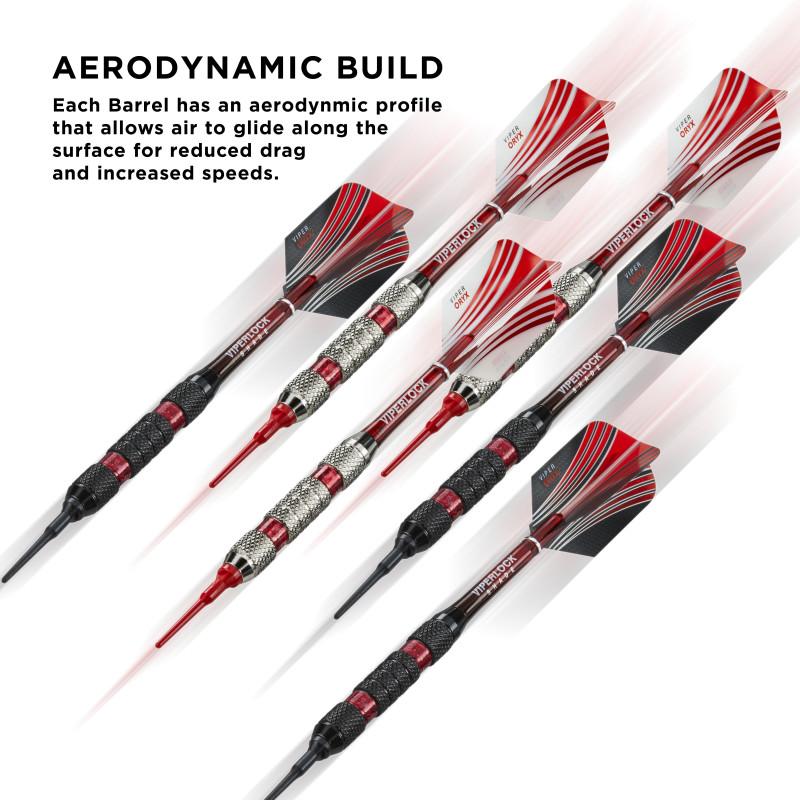 Casemaster Sentry Dart Case and Two Sets of Viper Soft Tip Darts 18 Grams Red Soft-Tip Darts Viper 