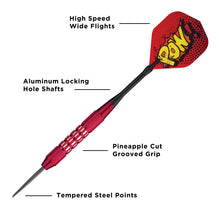 Load image into Gallery viewer, Viper Comix Steel Tip Darts Red 22 Grams
