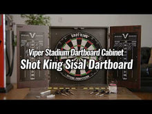 Load and play video in Gallery viewer, Viper Stadium Dartboard Cabinet with Shot King Sisal Dartboard

