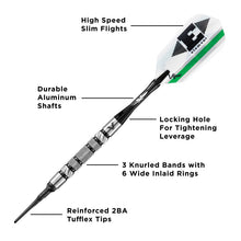 Load image into Gallery viewer, Viper Element 90% Tungsten Soft Tip Darts Knurled Barrel 18 Grams
