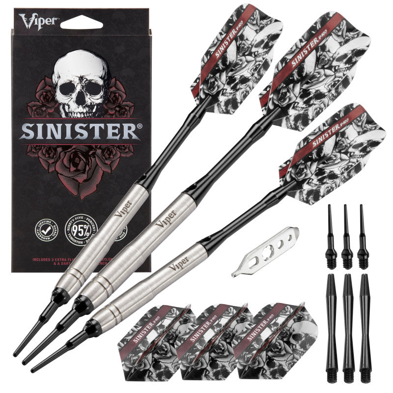Viper Sinister 95% Tungsten Soft Tip Darts Grooved Barrel 18 Grams