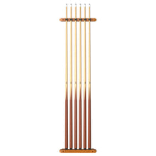 Load image into Gallery viewer, Fat Cat Oak 6 Cue 2-Piece Wall Cue Rack
