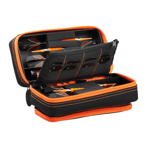 Casemaster Plazma Pro Dart Case Black with Orange Trim and Phone Pocket Dart Cases Casemaster 