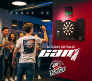 Fat Cat Cam Electronic Dartboard, 13.5" Compact Target Dartboard Cabinet