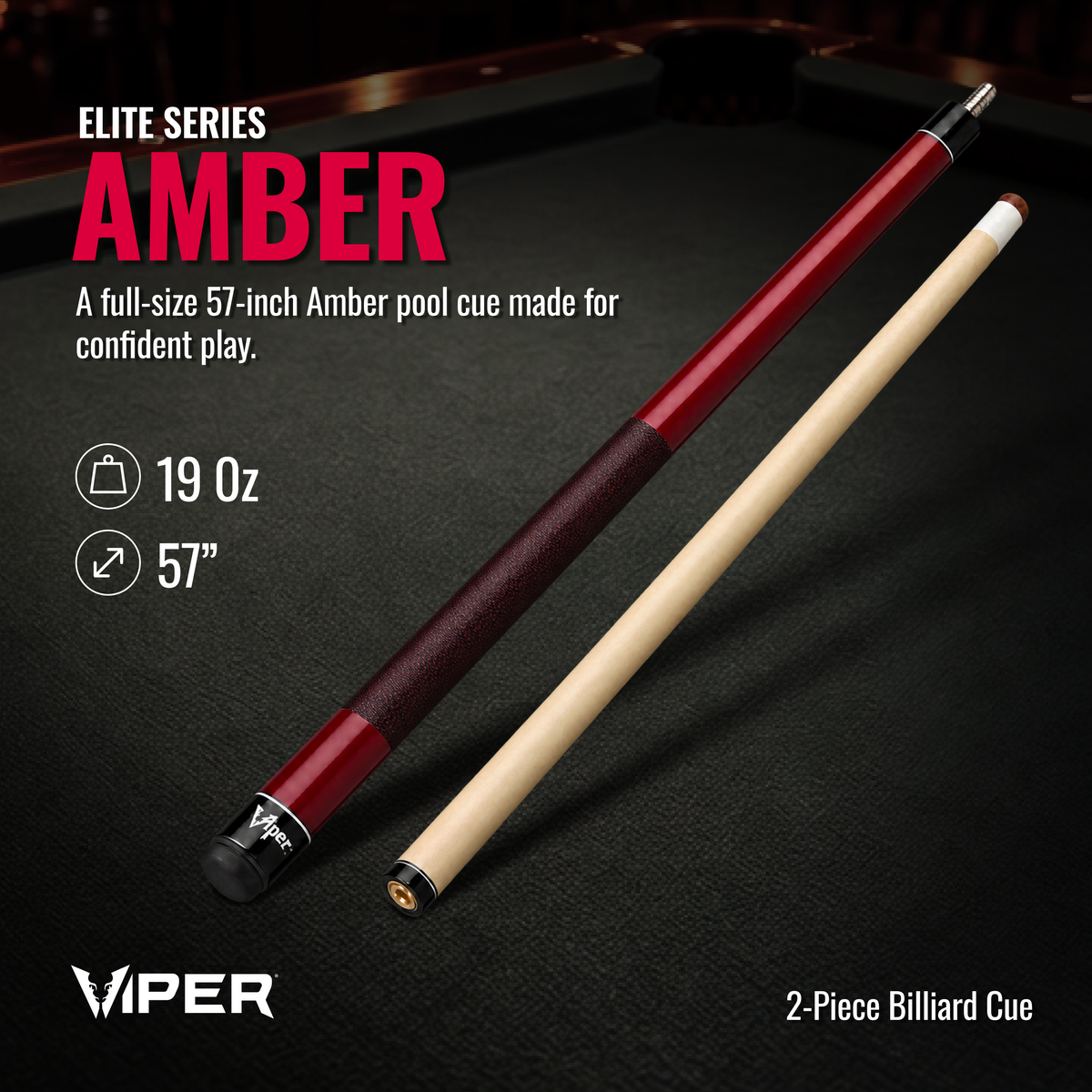Taco de billar/pool con envoltura roja Viper Elite Series 