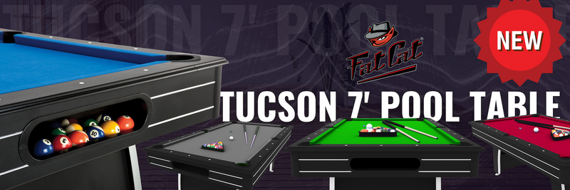 Fat Cat Tucson 7' Pool Table with blue playing surface
