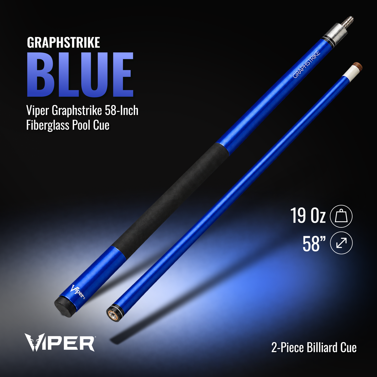 Taco de billar/pool Viper Graphstrike azul 