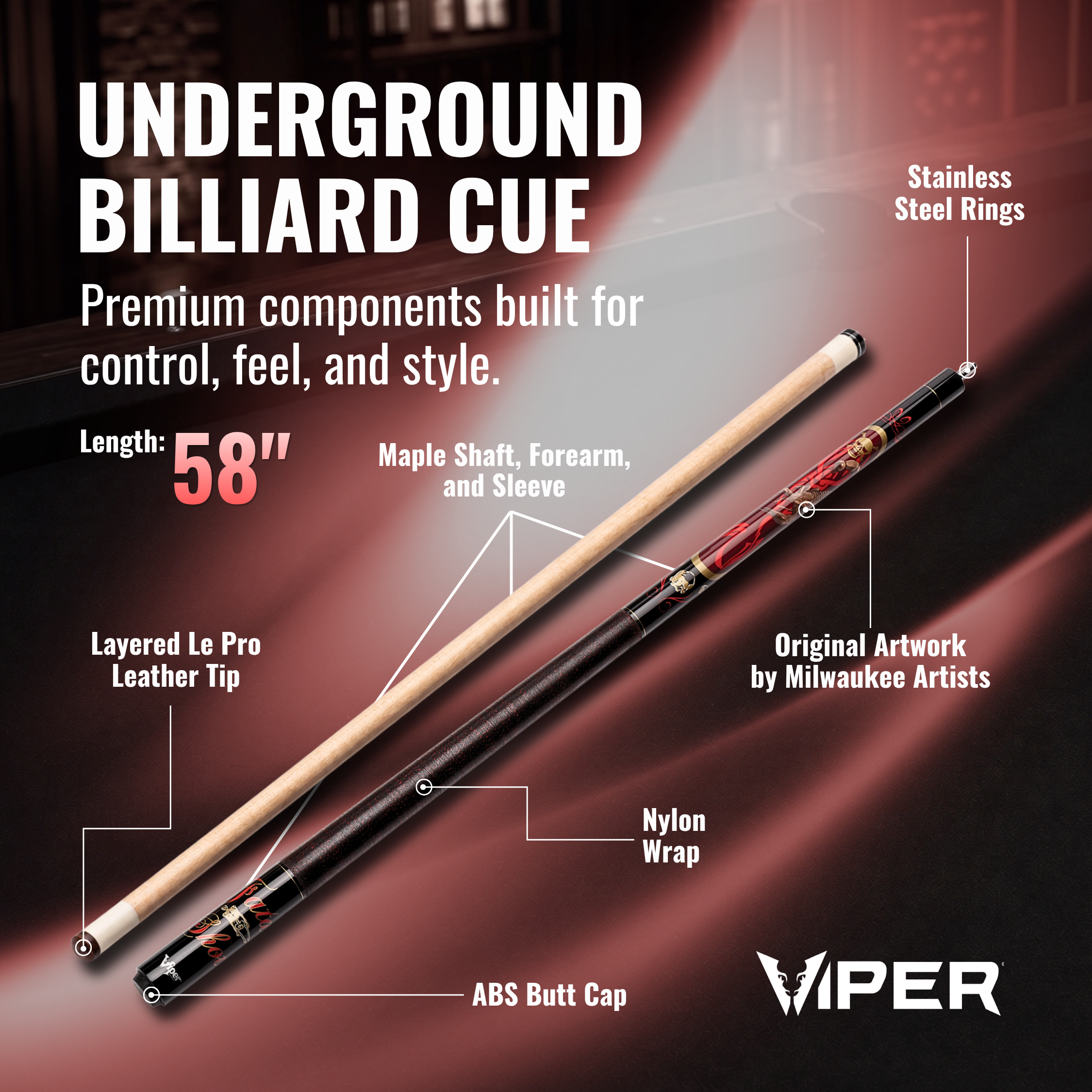 Viper Underground Fatal Shot Billiard/Pool Cue Stick