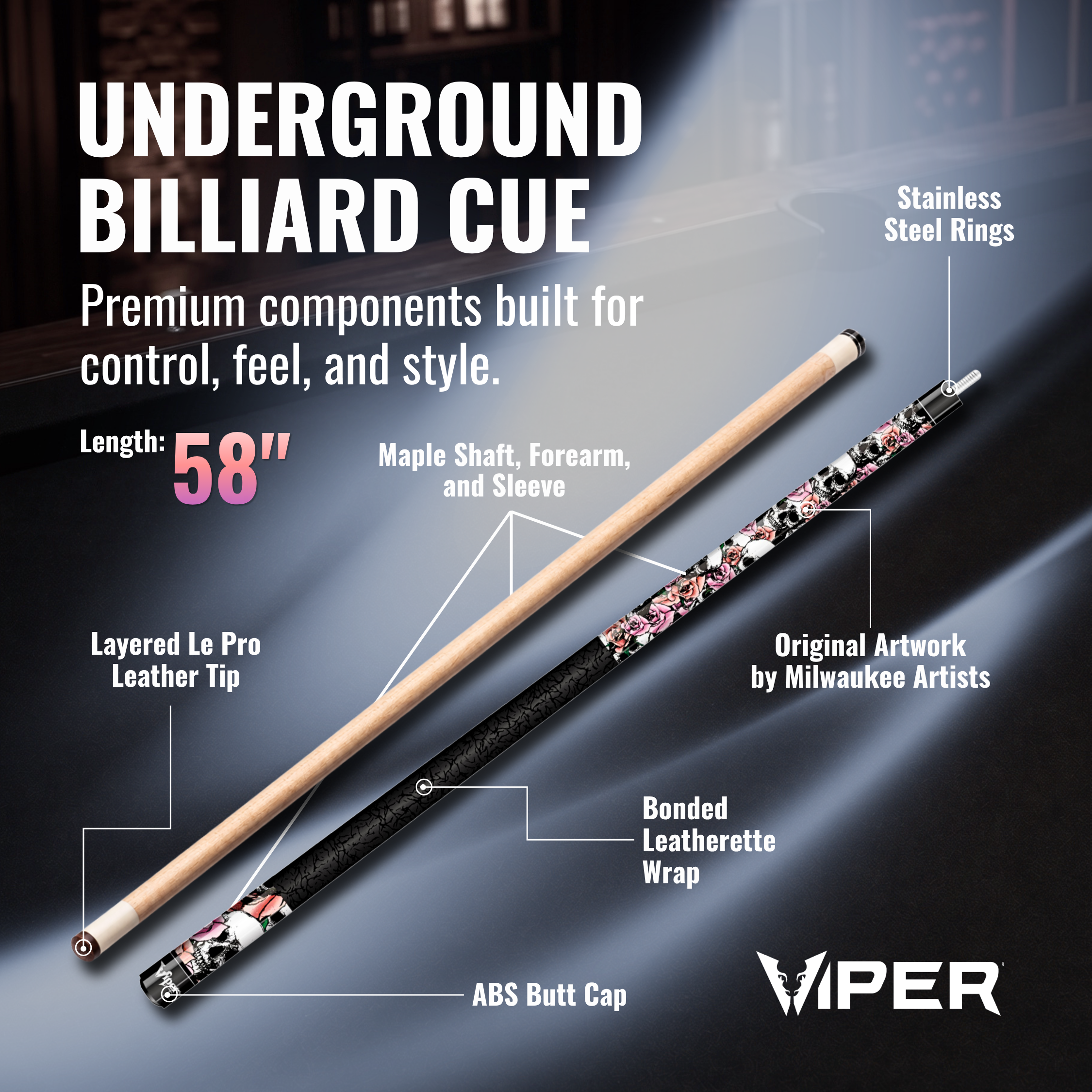 Viper Underground Sinister Billiard/Pool Cue Stick