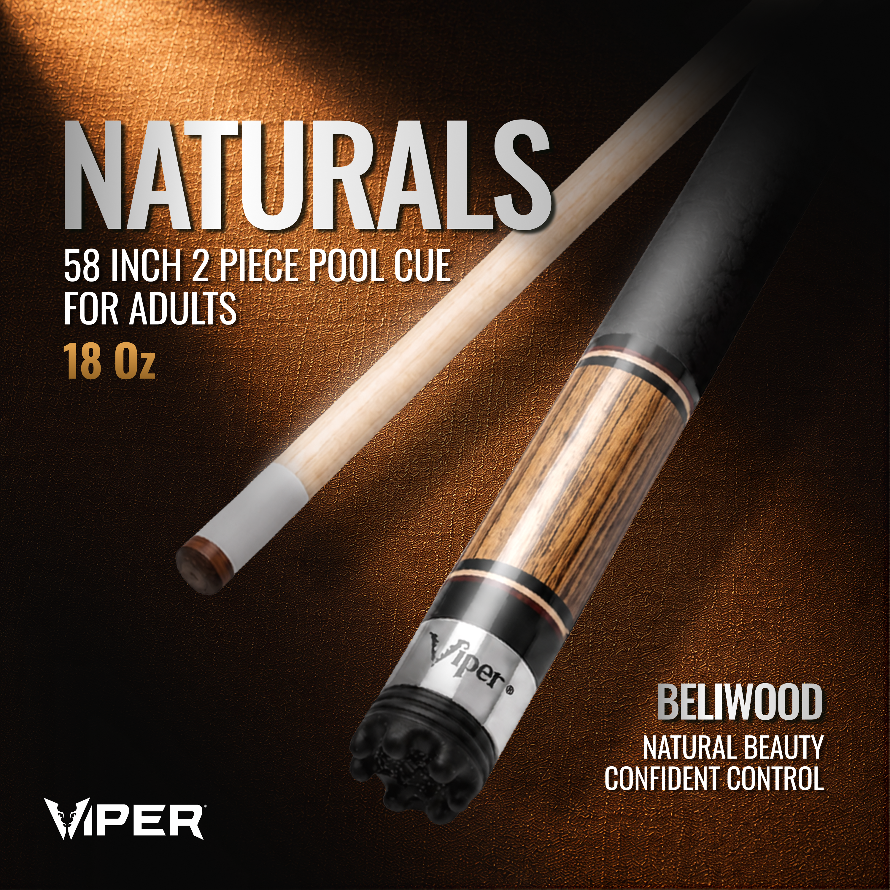 Viper Naturals Beliwood Billiard/Pool Cue Stick