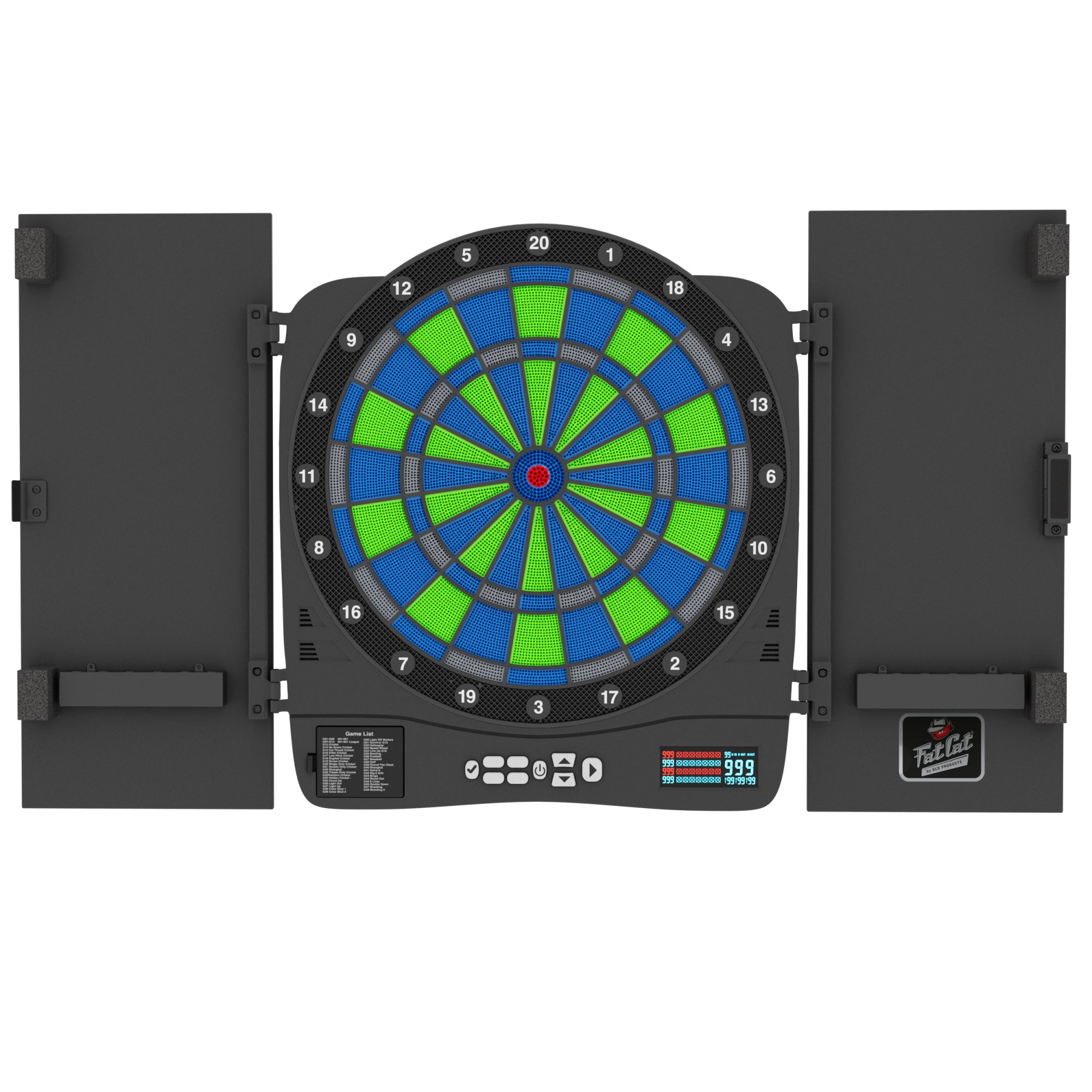 Fat Cat Rega Electronic Dartboard, 13.5" Compact Target Dartboard Cabinet