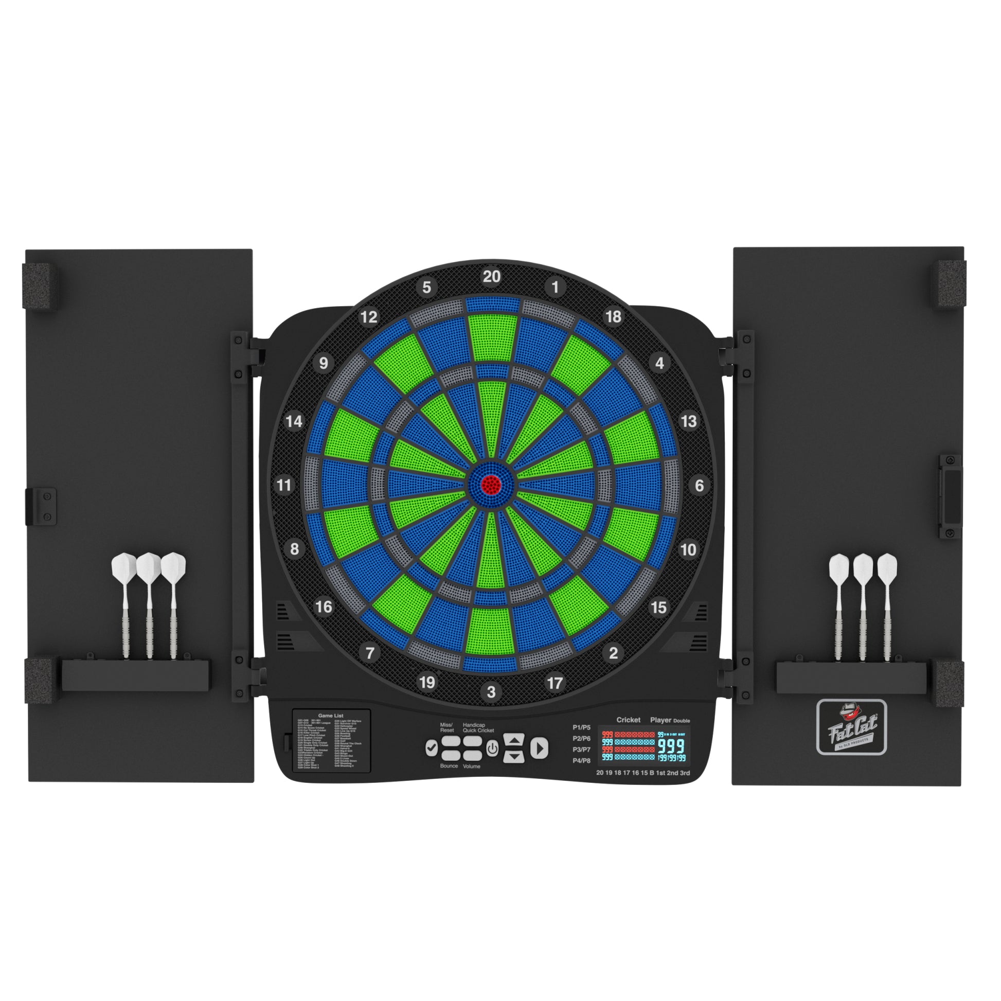 Fat Cat Rega Electronic Dartboard, 13.5" Compact Target Dartboard Cabinet