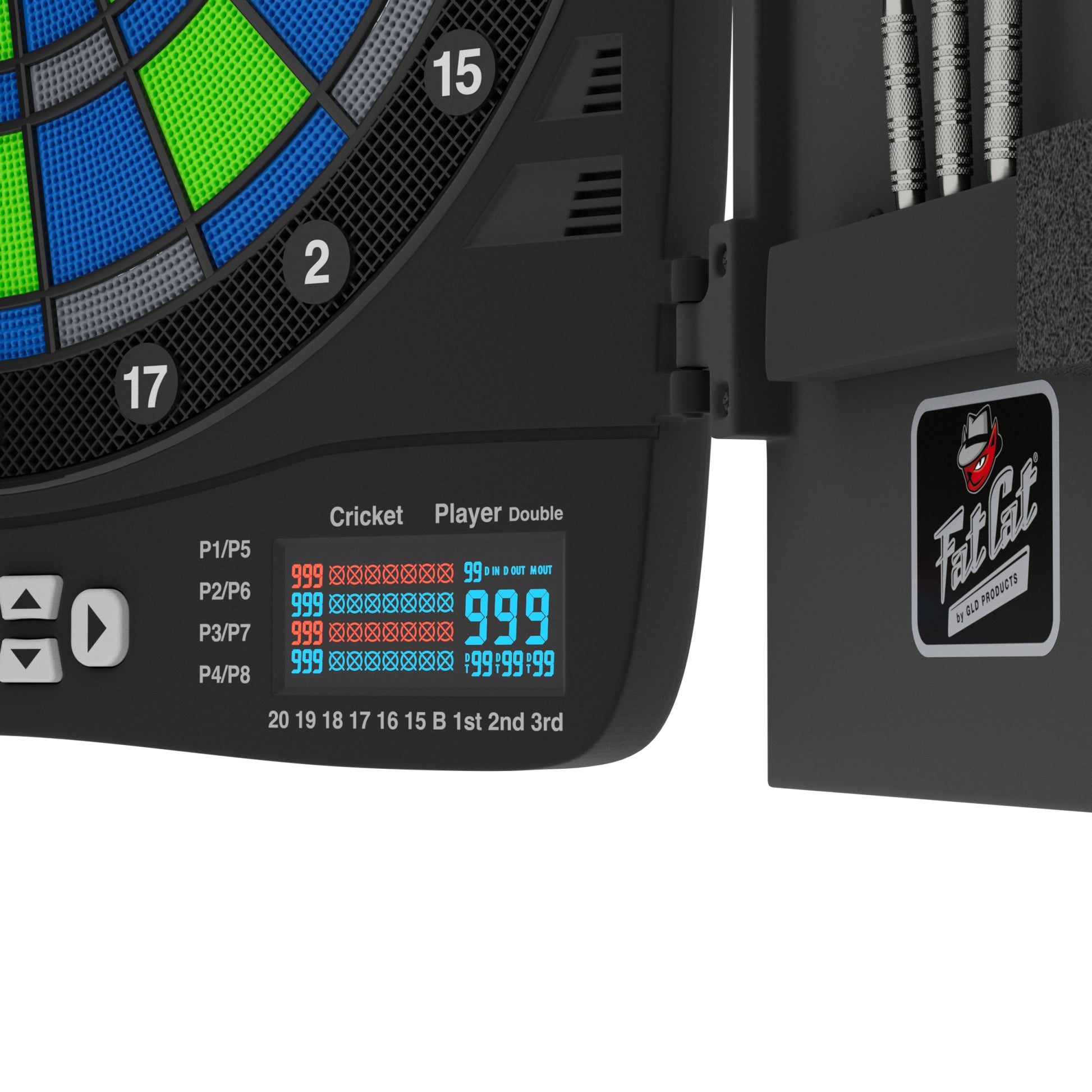 Fat Cat Rega Electronic Dartboard, 13.5" Compact Target Dartboard Cabinet