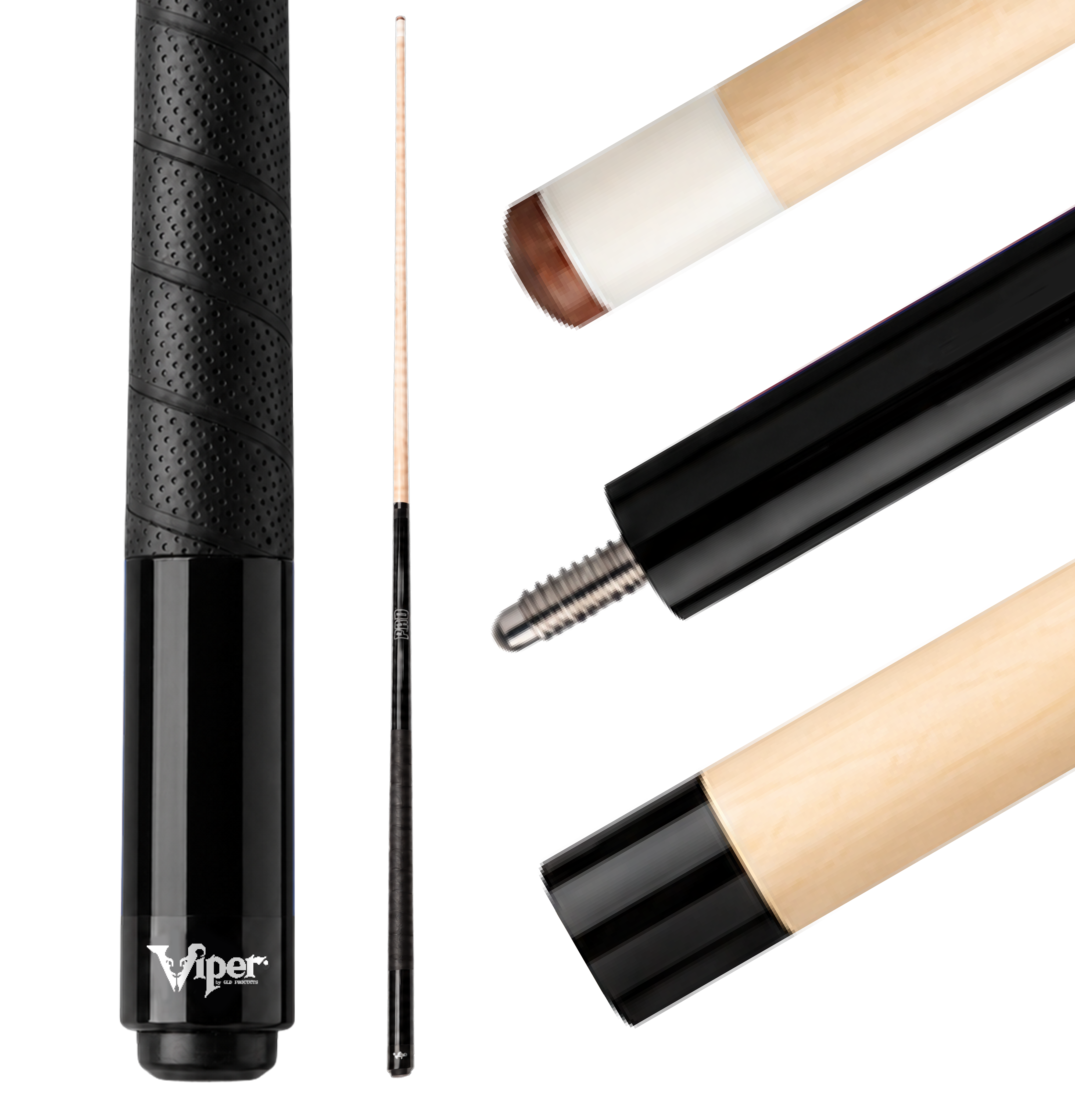 Viper Revolution Sure Grip Pro Black Billiard/Pool Cue Stick