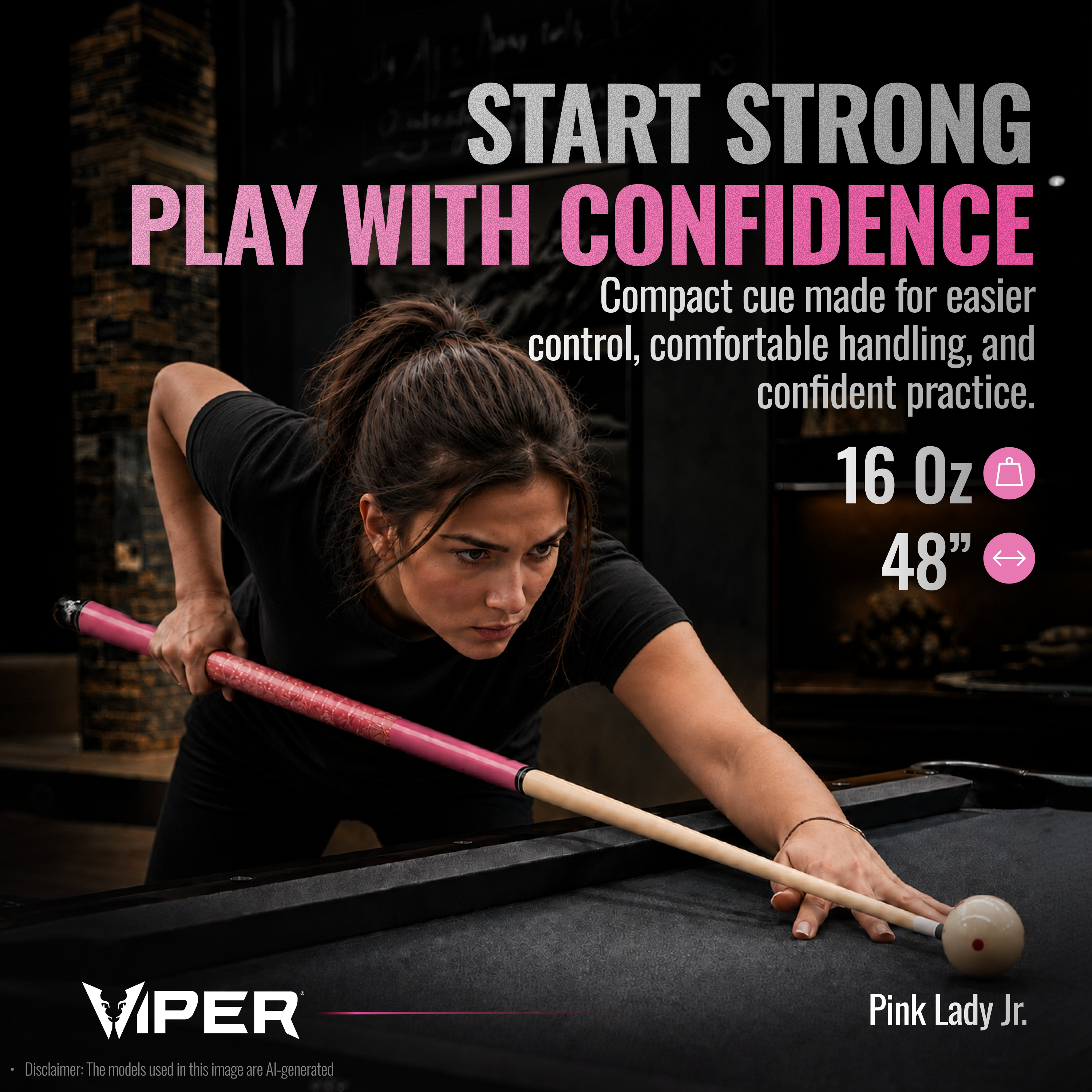 Taco de billar Viper Pink Lady Junior 