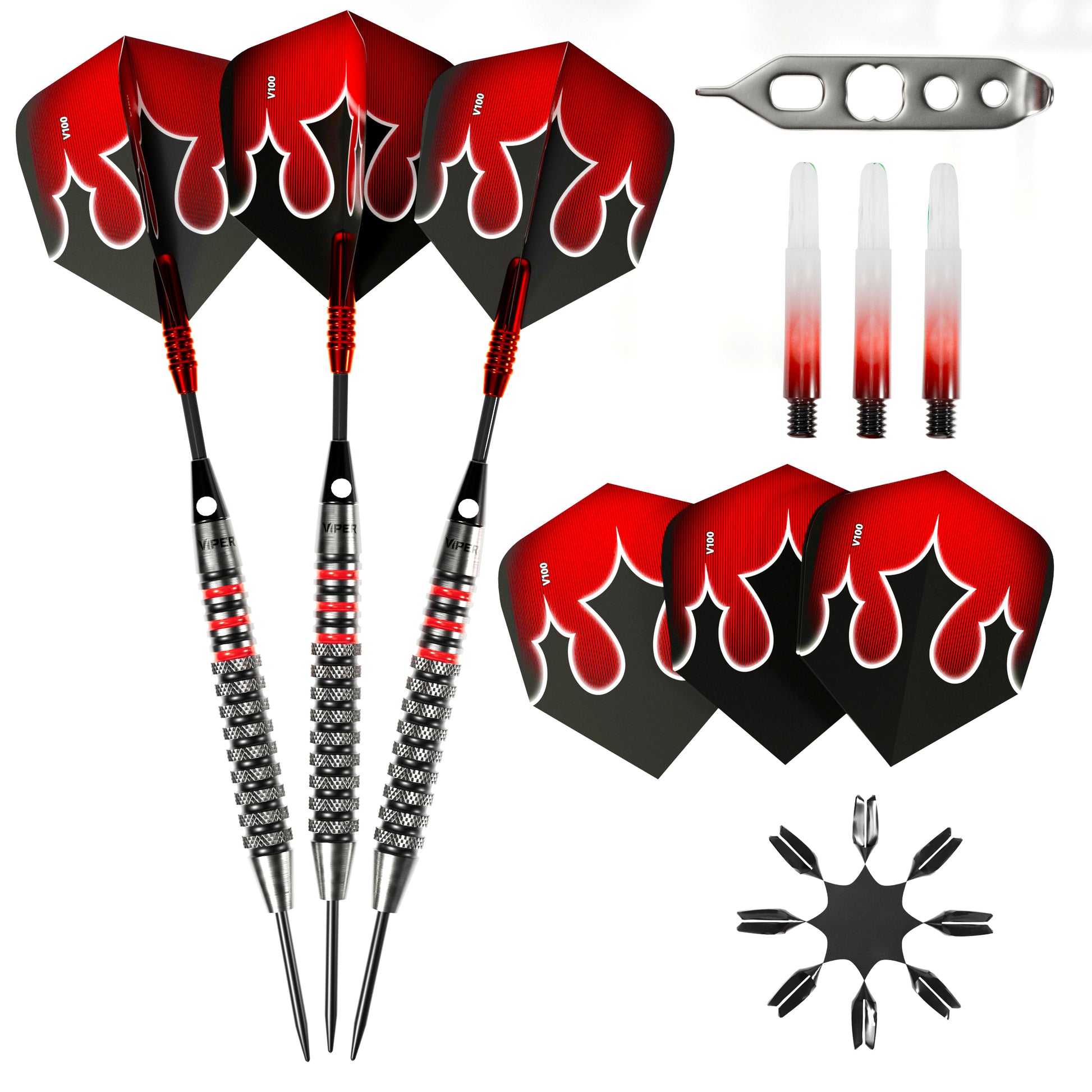 Viper Shot King Steel Tip Dart Set | 80% Tungsten | Red | 22 Grams
