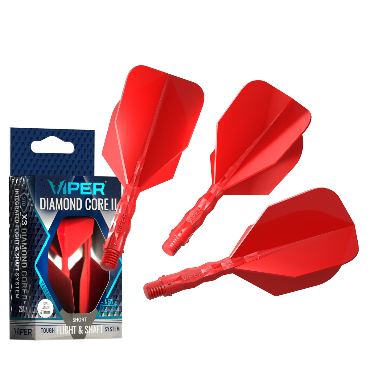 Viper Diamond Core II Standard flight, Short shaft, Red