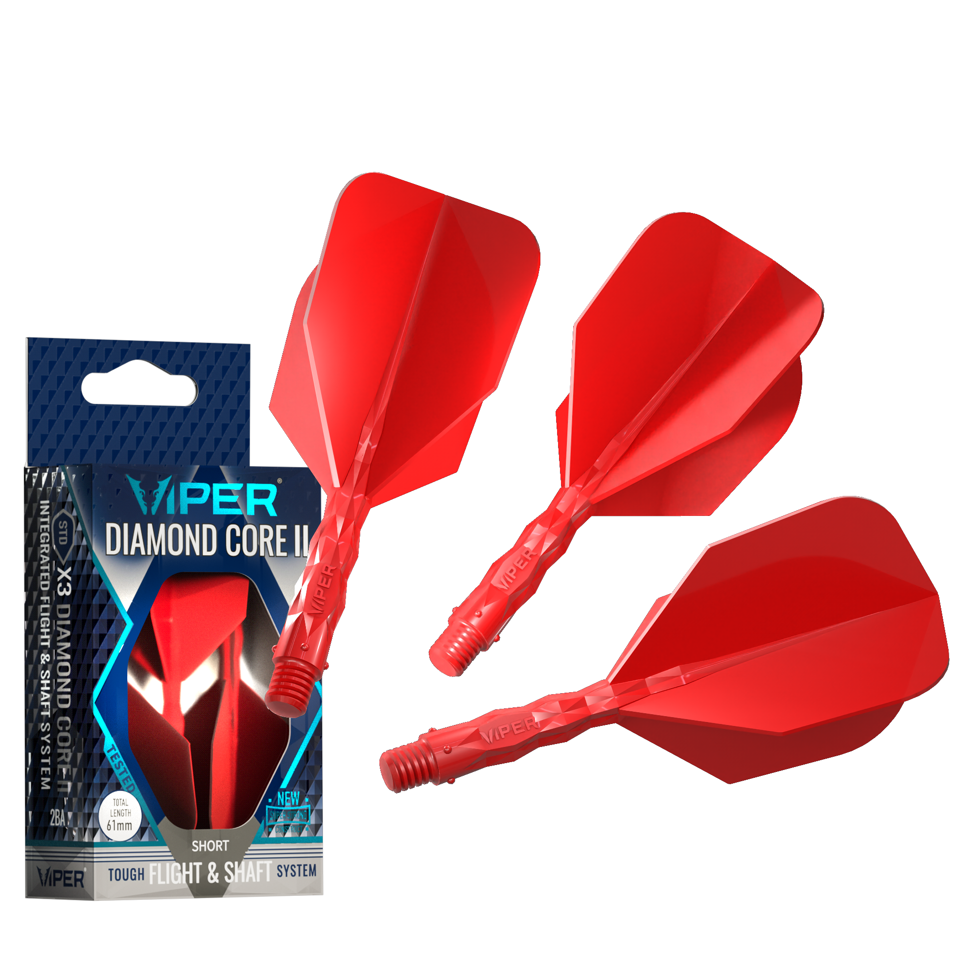 Viper Diamond Core II Standard flight, Short shaft, Red