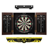 Viper Stadium Dartboard Cabinet with Shot King Sisal Dartboard, Edge Throw Line Marker, and Shadow Buster Dartboard Cabinet Light