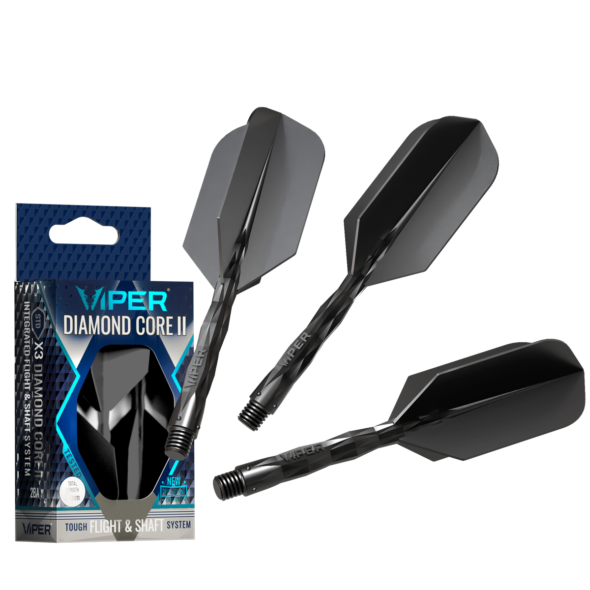 Viper Diamond Core II Slim flight, Medium shaft, Black