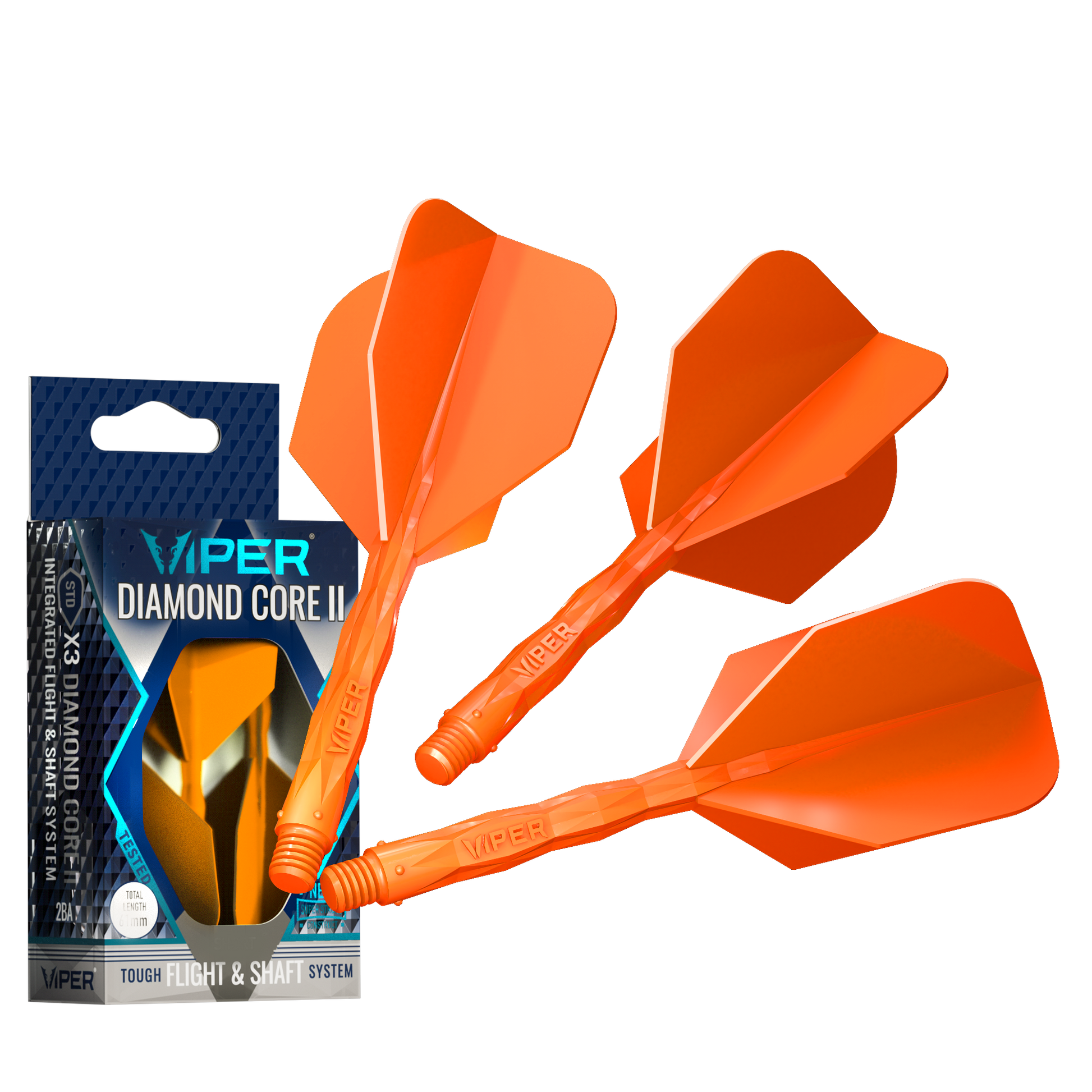 Viper Diamond Core II Standard flight, Medium shaft, Neon Orange
