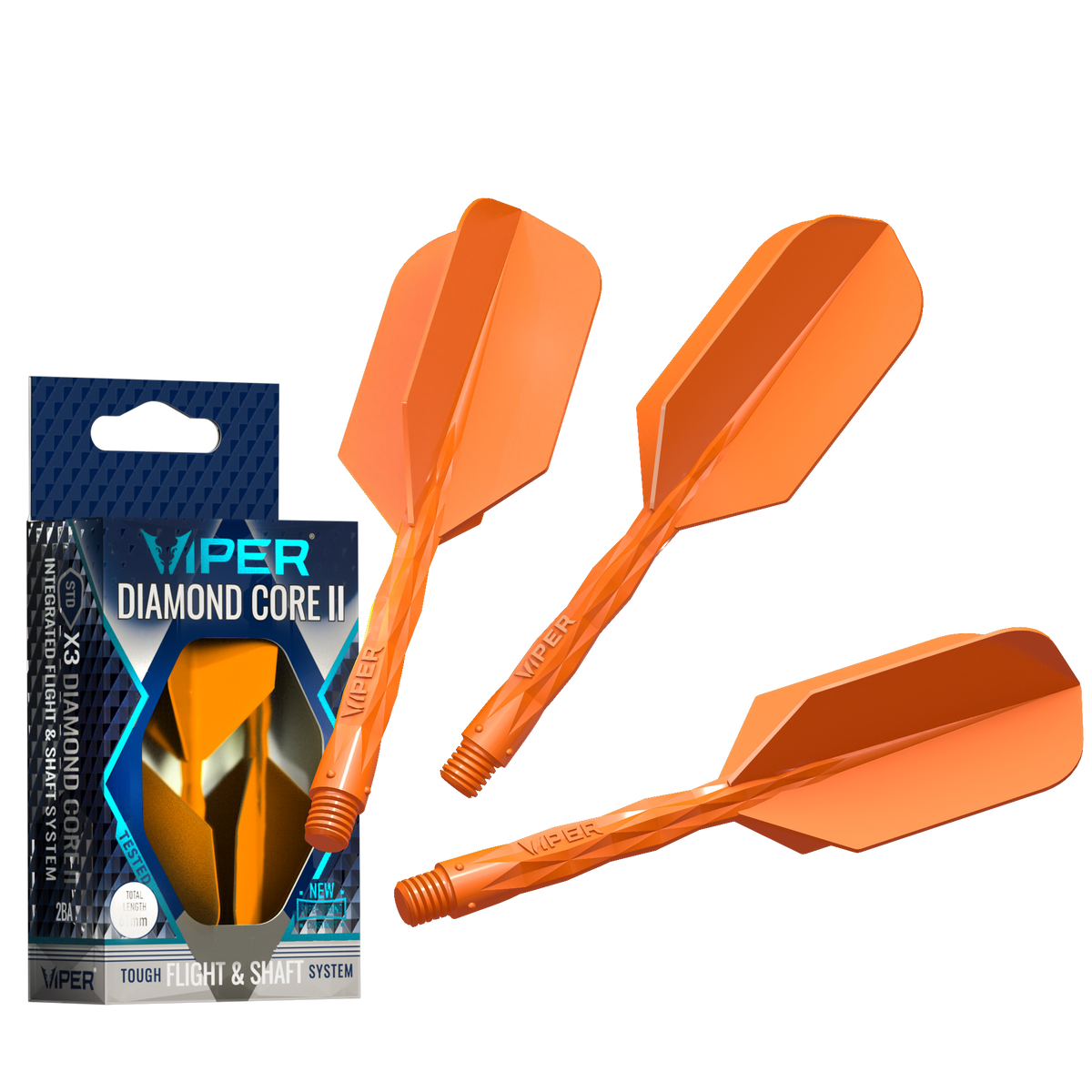 Viper Diamond Core II Slim flight, Medium shaft, Neon Orange