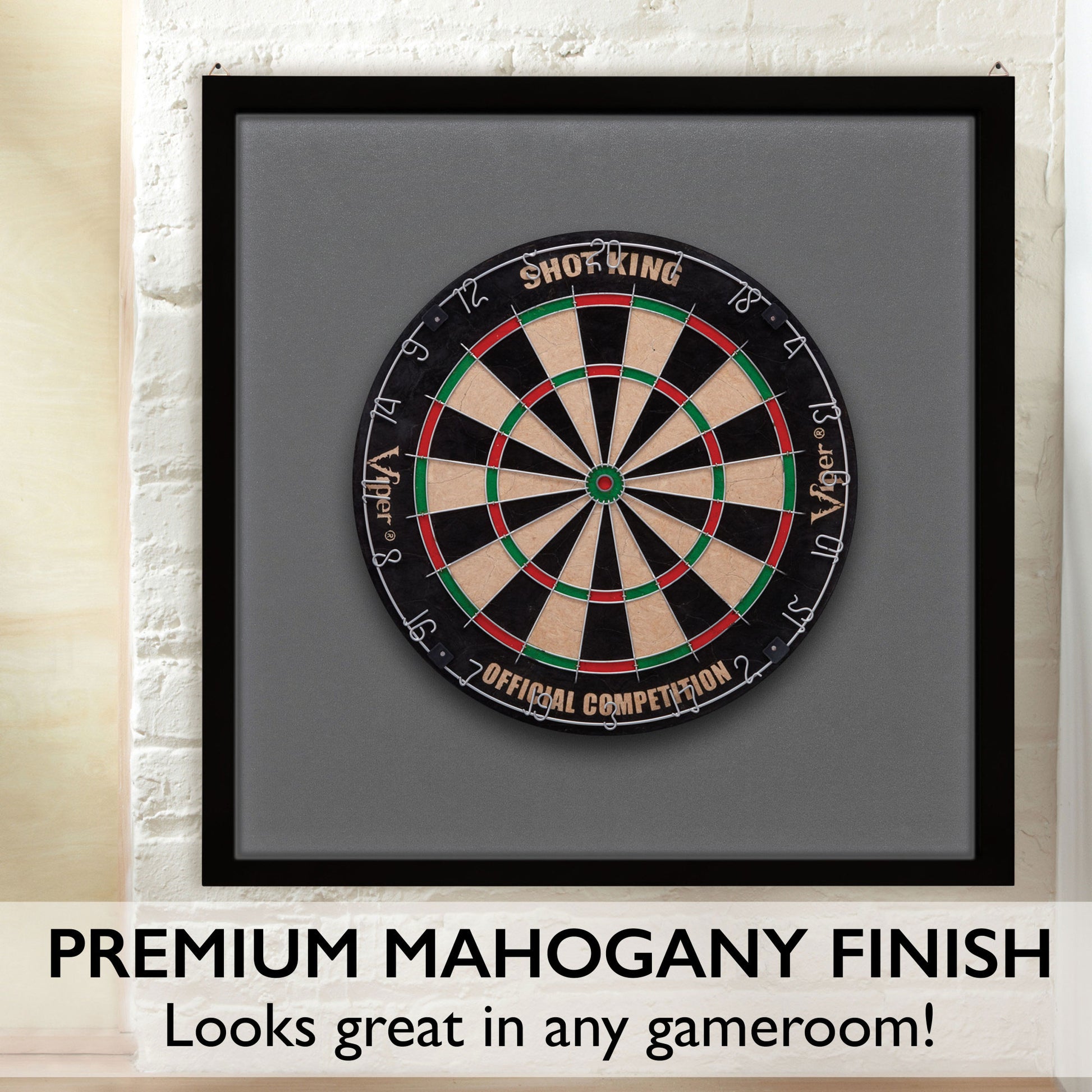 Viper Framed Dartboard Backboard Grey