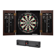 Viper Stadium Dartboard Cabinet with Shot King Sisal Dartboard Viper Light Throw/Toe Line Marker (Steel and Soft Tip Darts)