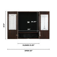 Viper Metropolitan Sisal Fiber Bristle Dartboard and Cabinet Bundle: Premium Set (Razorback Dartboard and Darts), Espresso Finish