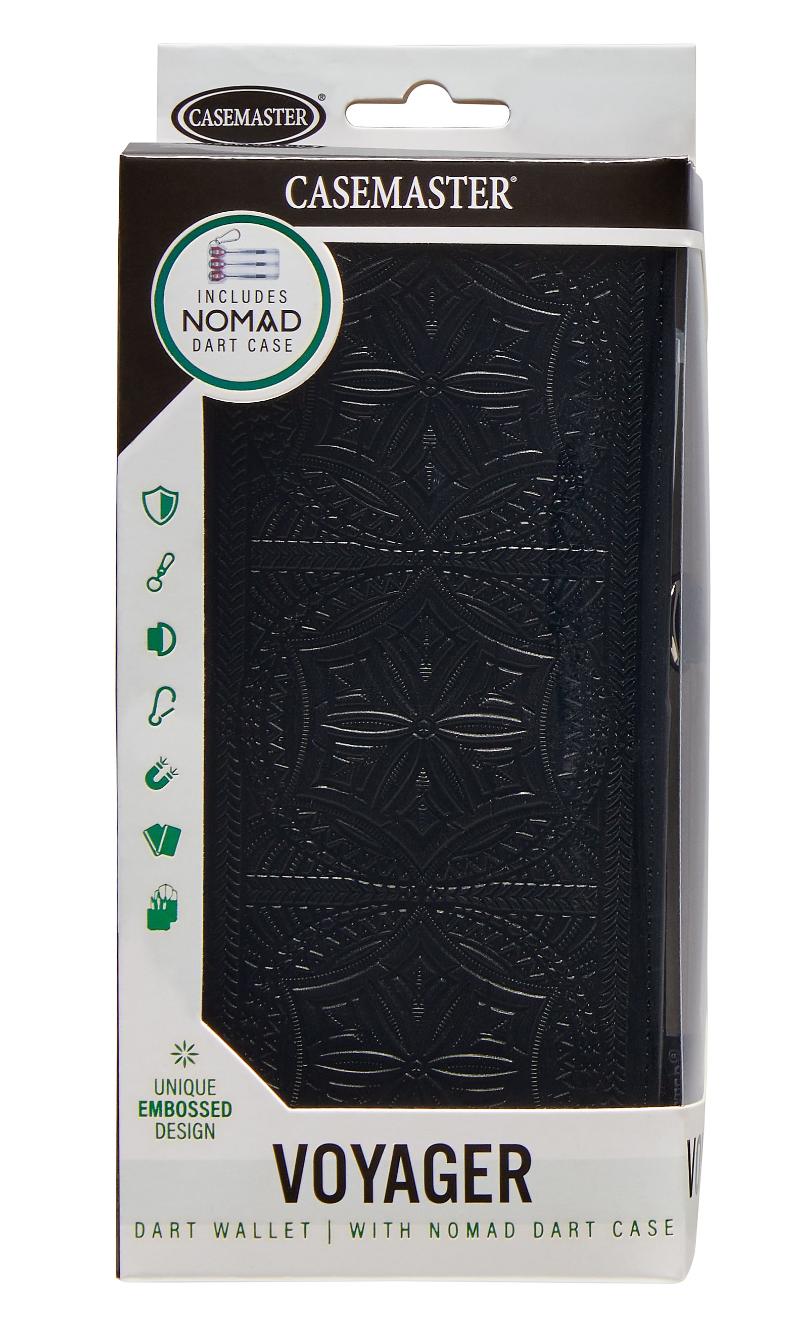 Casemaster Voyager Dart Wallet — Black, Nomad-Compatible
