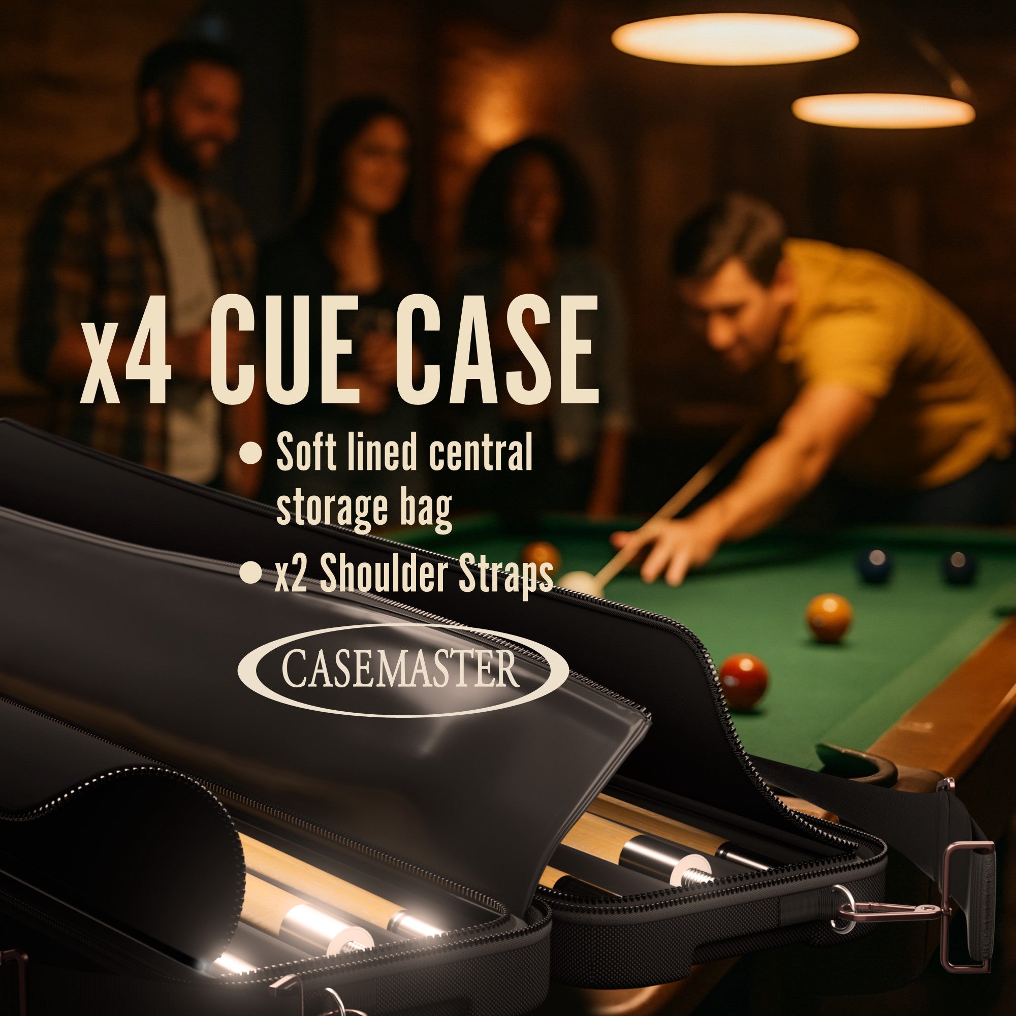 Casemaster Parallax 4x4 Pool Cue Case Black