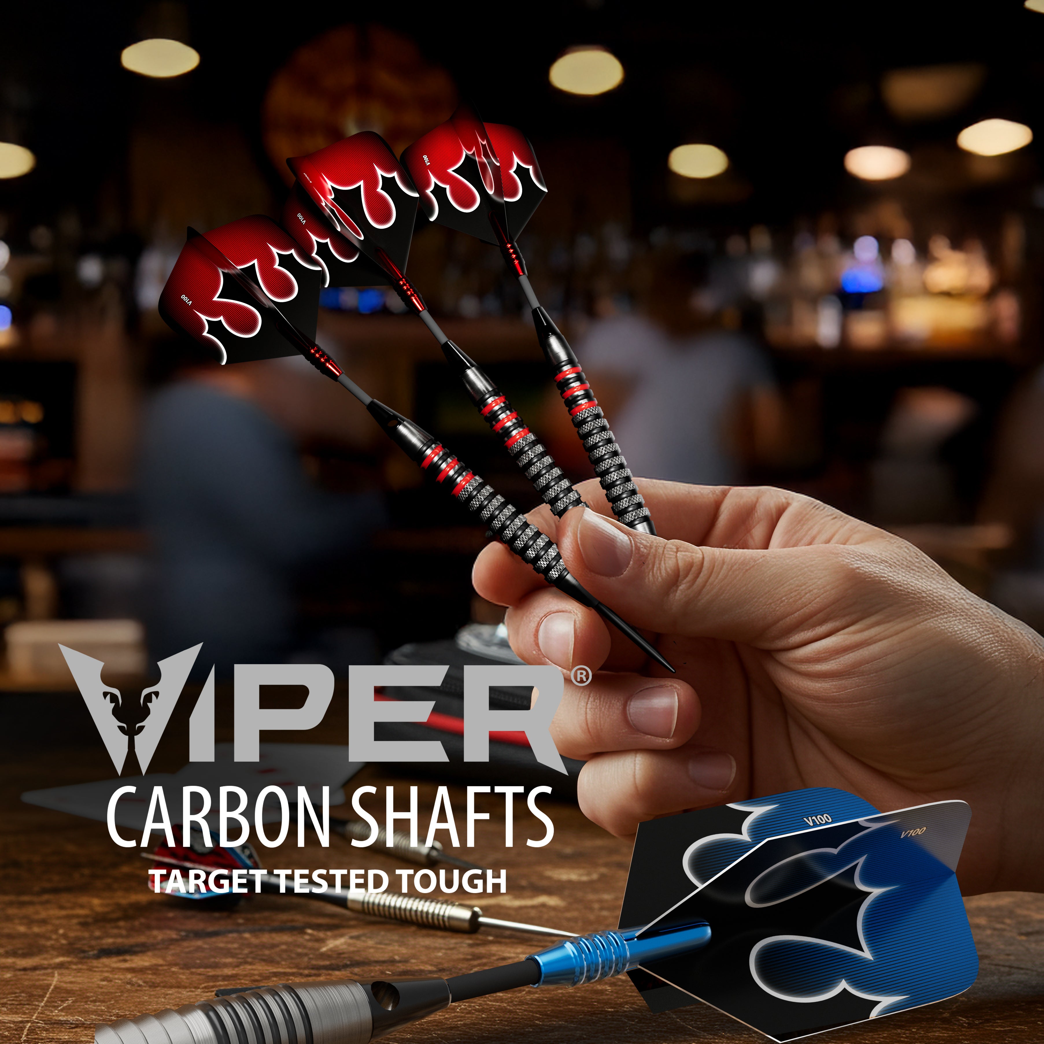 Viper Carbon Fiber Dart Shafts | InBetween | Silver & Black