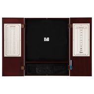 Viper Metropolitan Sisal Fiber Bristle Dartboard and Cabinet Bundle: Elite Set (Razorback Dartboard, Darts and Throw Line Light), Mahogany Finish