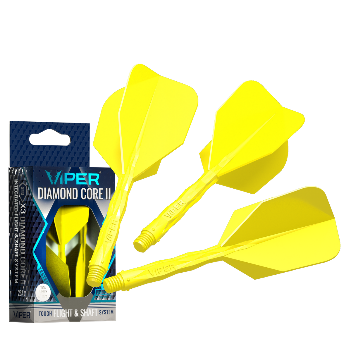 Viper Diamond Core II Standard flight, Medium shaft, Neon Yellow