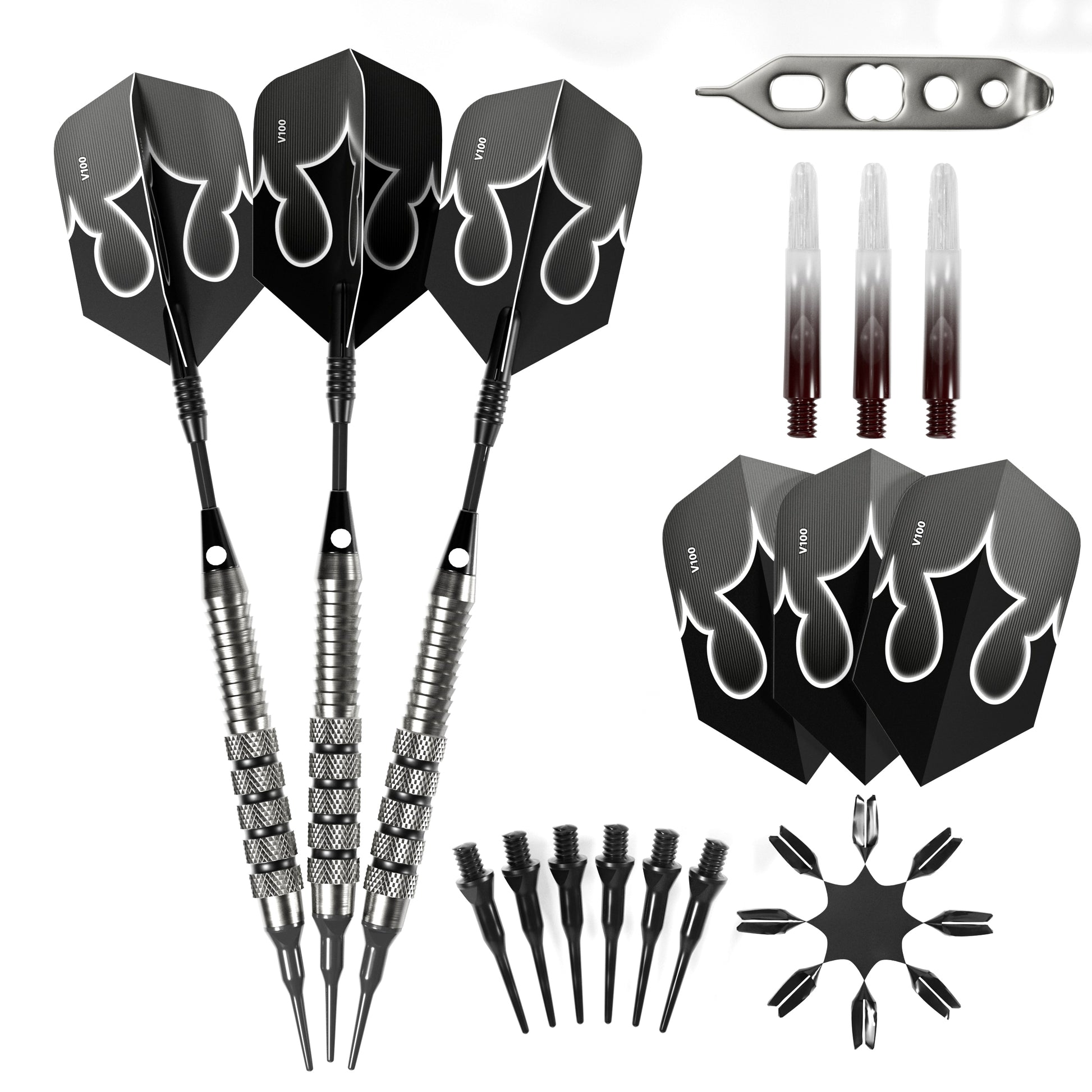 Viper Shot King Soft Tip Dart Set | 80% Tungsten | Black | 20 Grams