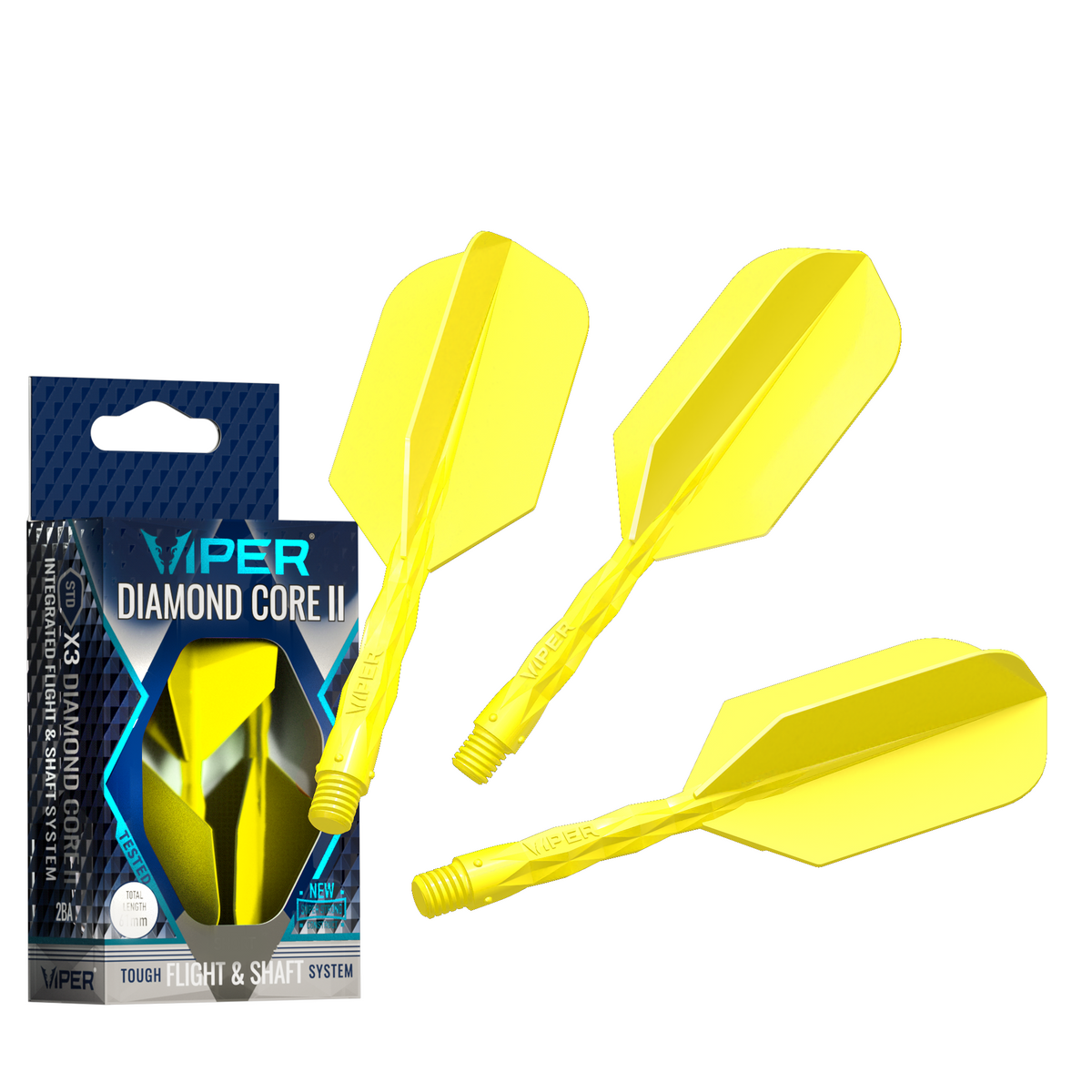 Viper Diamond Core II Slim flight, In-Between shaft, Neon Yellow