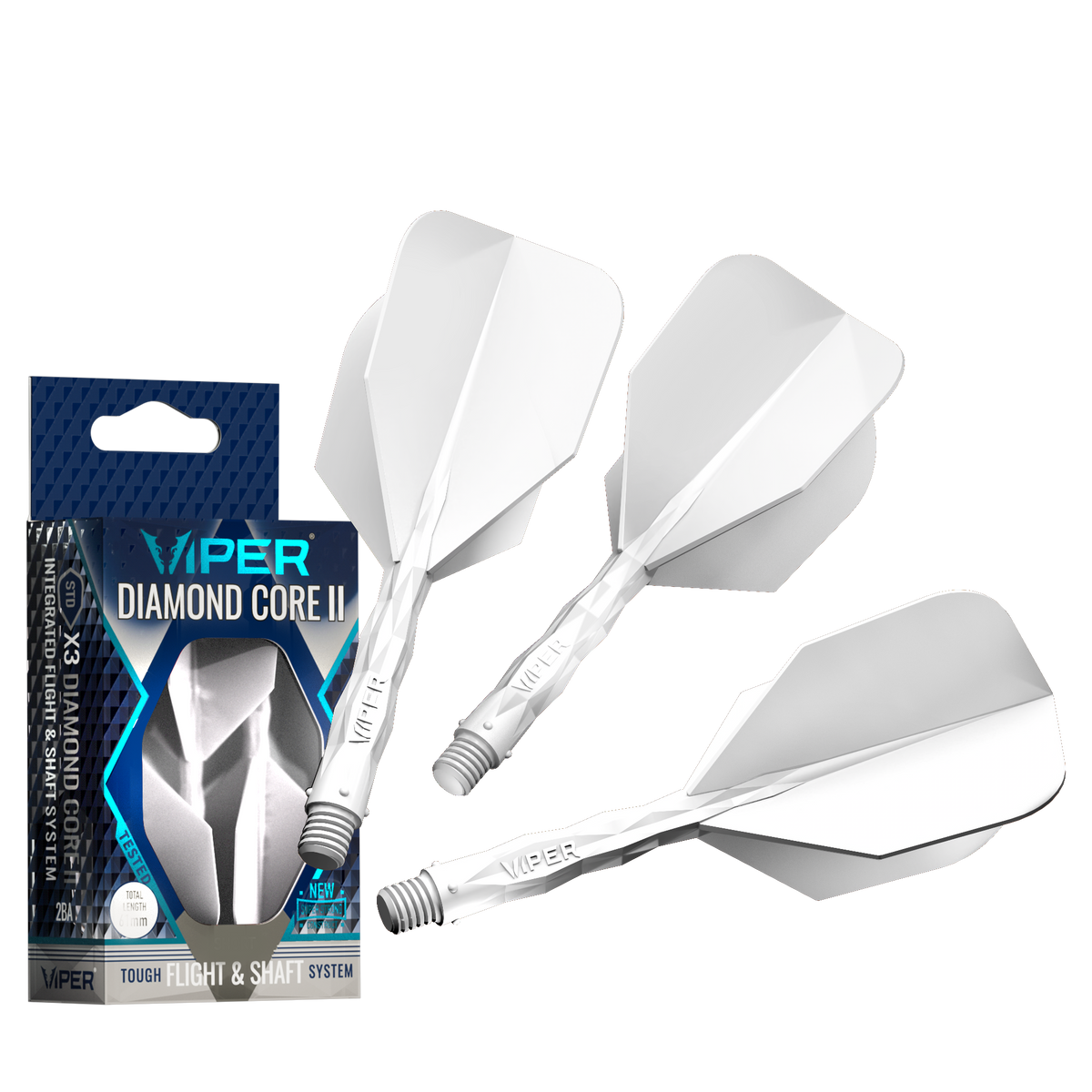 Viper Diamond Core II Standard flight, In-Between shaft, White