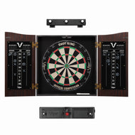 Viper Vault Sisal/Bristle Steel Tip Dartboard & Cabinet Bundle: Elite Set (Shot King Dartboard, Darts, Shadow Buster and Throw Line Light)