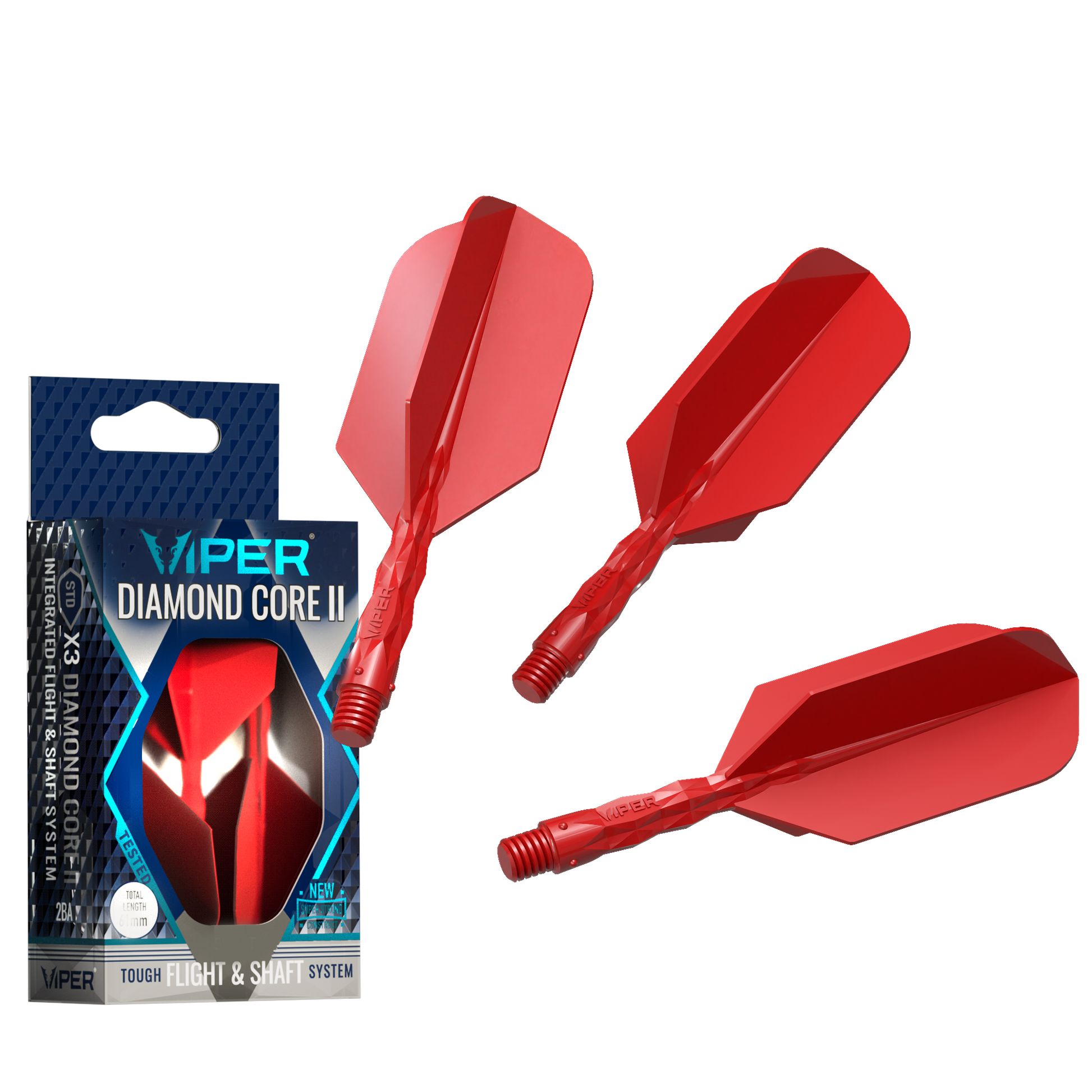 Viper Diamond Core II Slim flight, Short shaft, Red