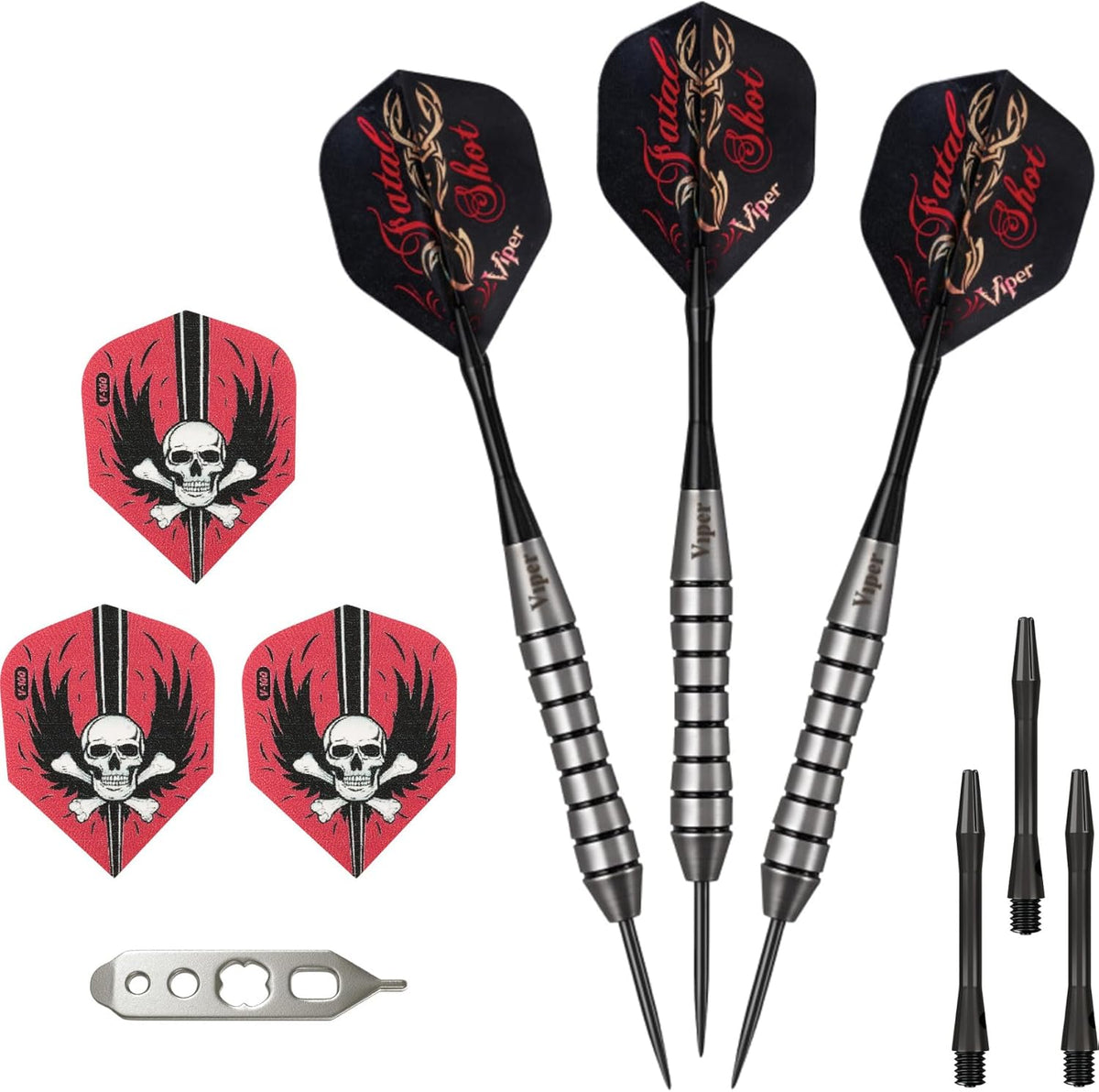 Viper Underground Fatal Shot Steel Tip Darts 24 Grams and Casemaster Select Black Nylon Dart Case