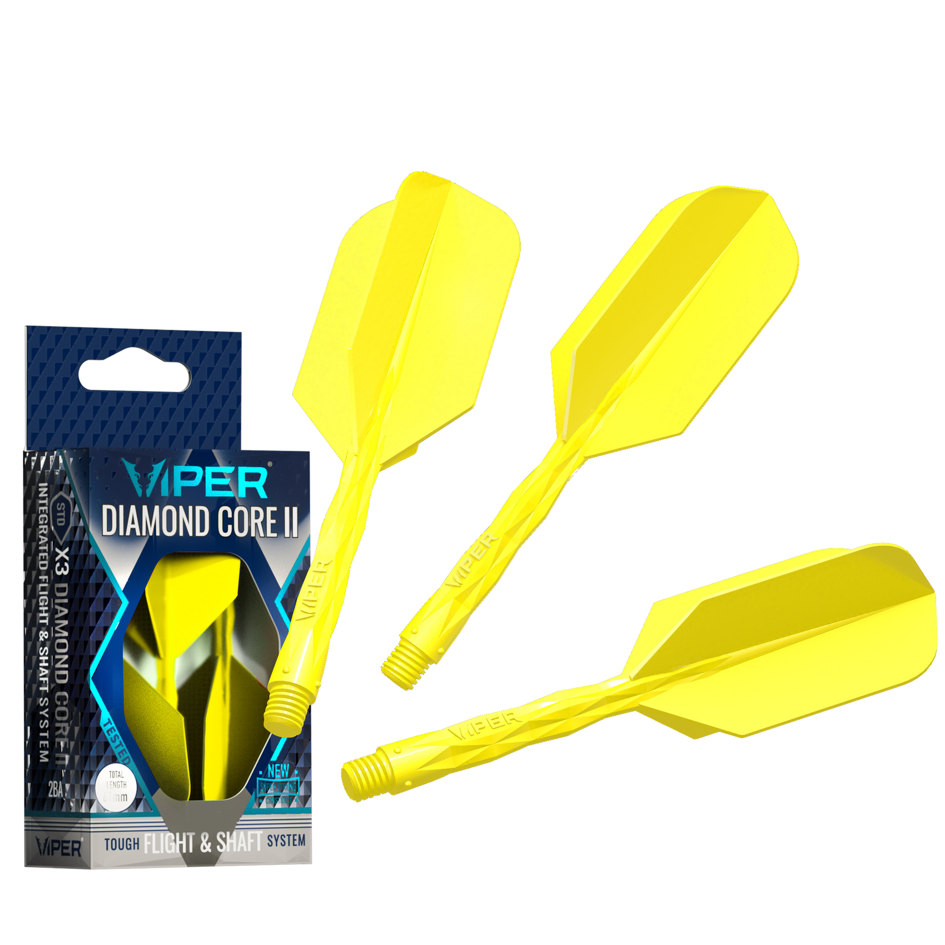 Viper Diamond Core II Slim flight, Medium shaft, Neon Yellow