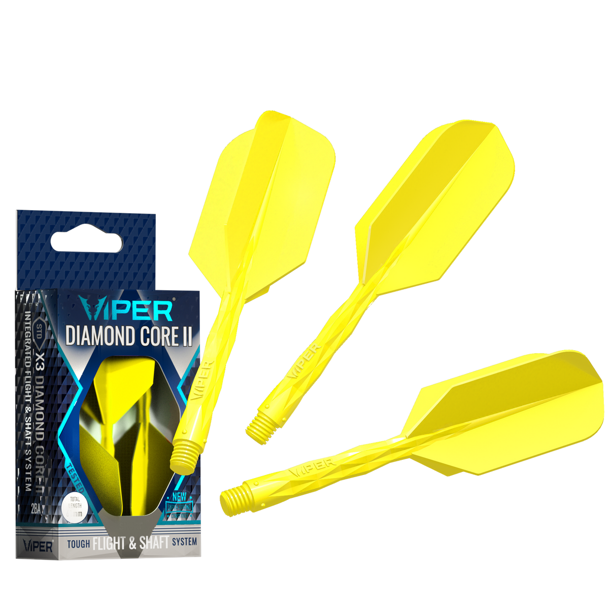 Viper Diamond Core II Slim flight, Medium shaft, Neon Yellow