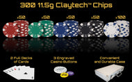 Fat Cat 300Ct Texas Hold'Em Poker Chip Set
