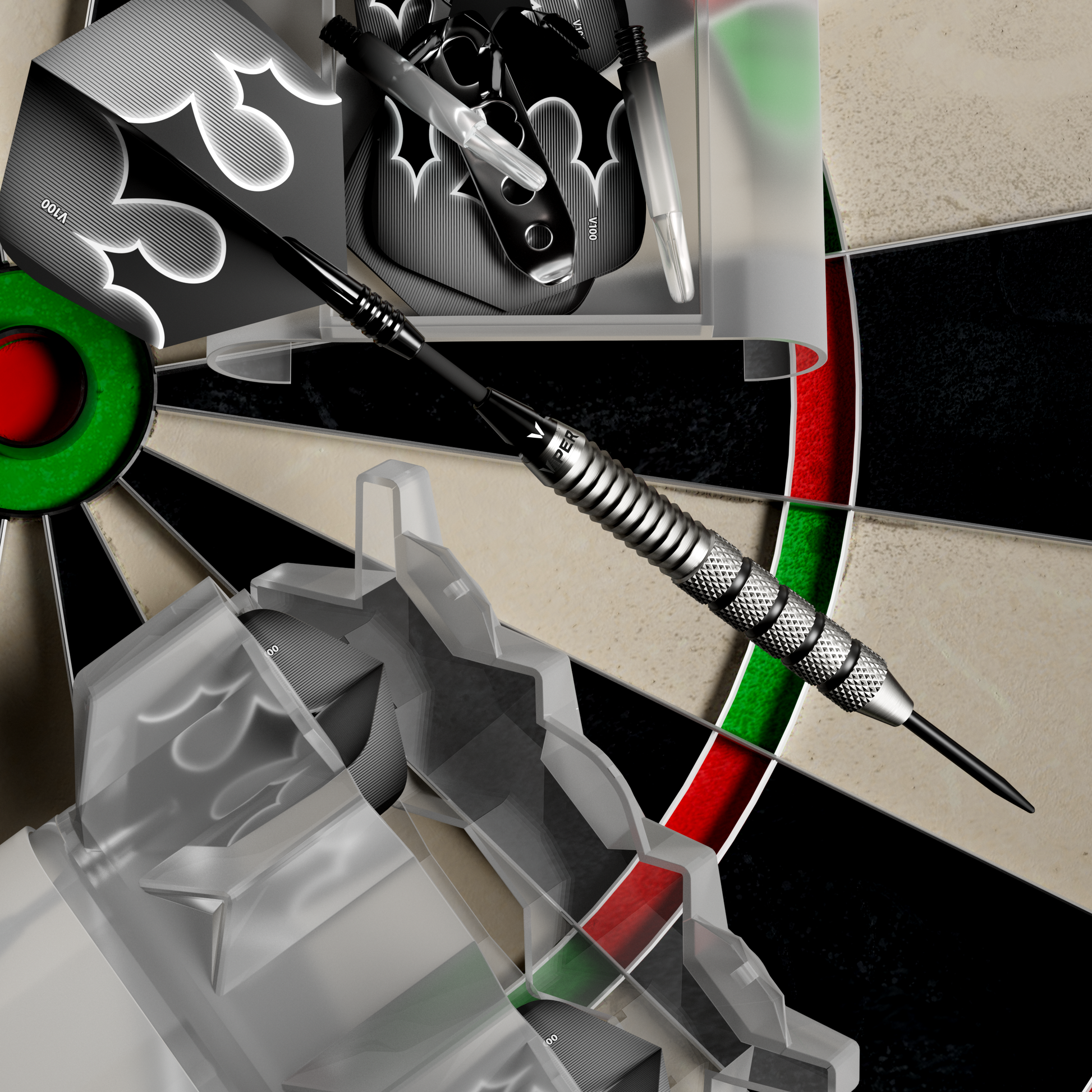 Viper Shot King Steel Tip Dart Set | 80% Tungsten | Black | 23 Grams