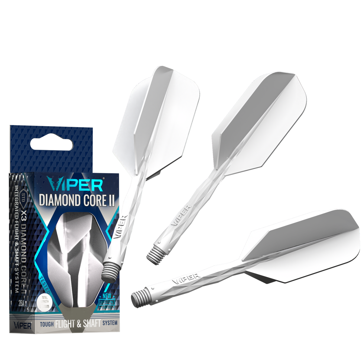 Viper Diamond Core II Slim flight, Medium shaft, White