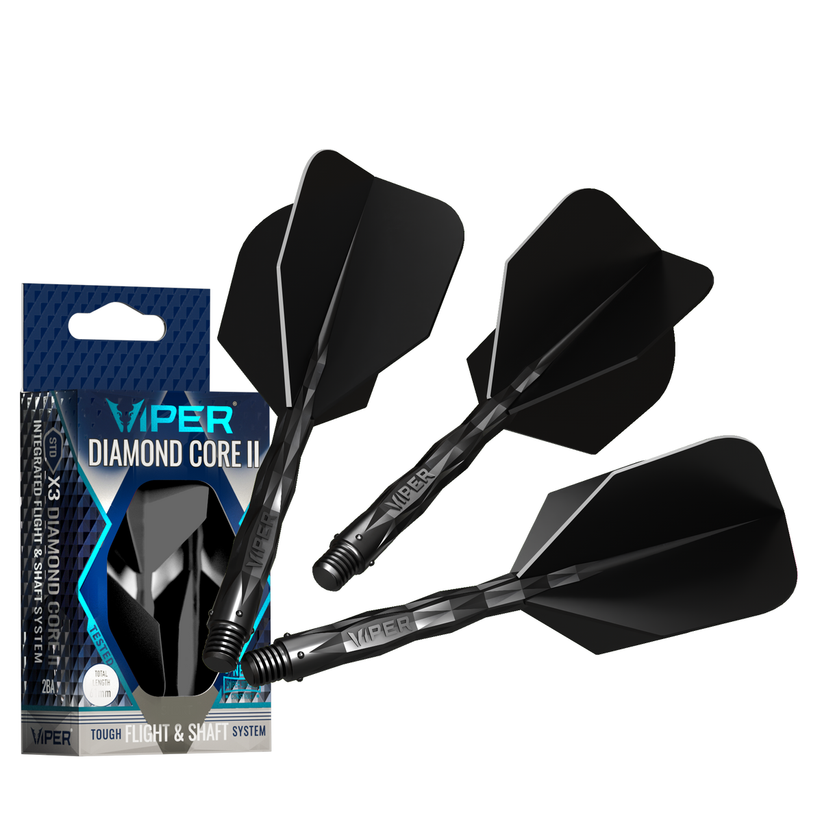 Viper Diamond Core II Standard flight, Medium shaft, Black