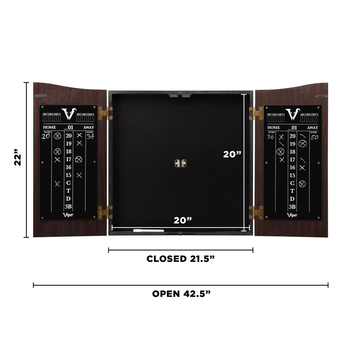 Viper Vault Sisal/Bristle Steel Tip Dartboard & Cabinet Bundle: Elite Set (Shot King Dartboard, Darts, Shadow Buster and Throw Line Light)